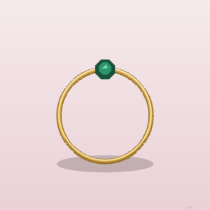 Bague Émeraude Pierre Verte
