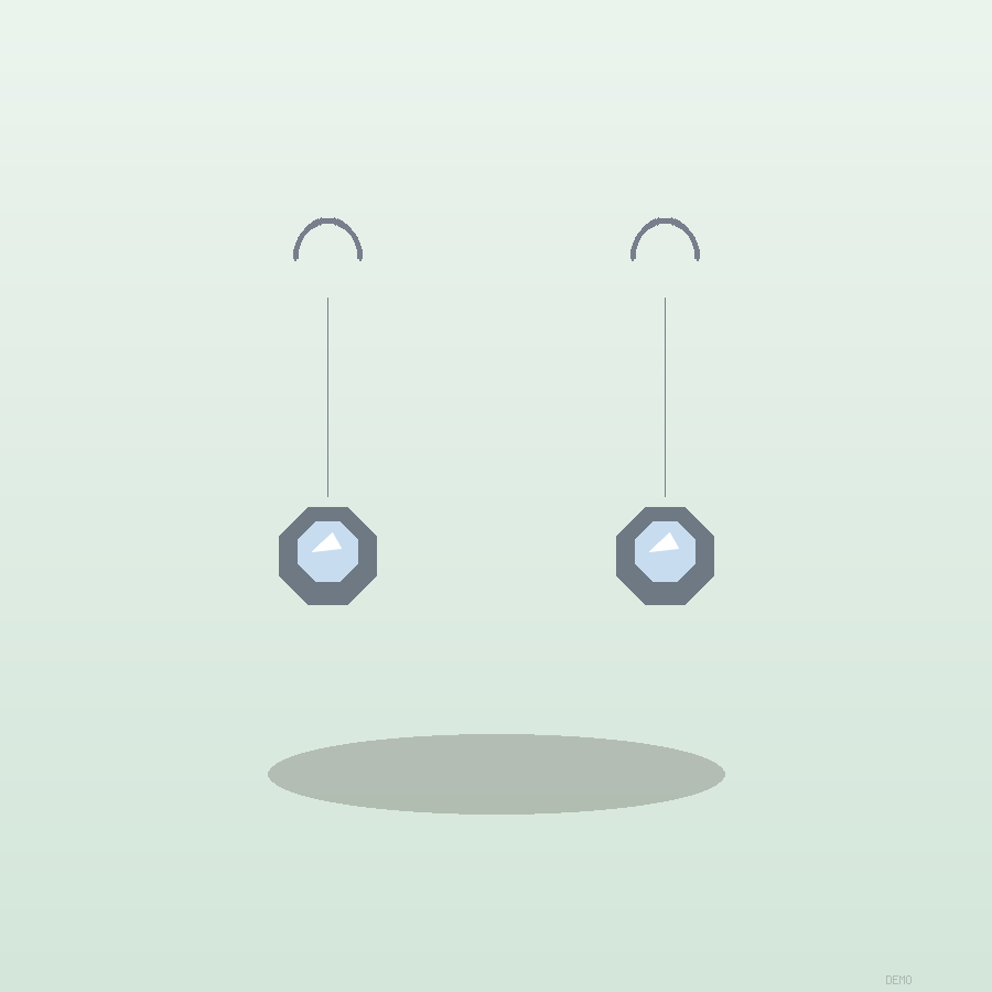 Boucles Goutte Cristal Or blanc