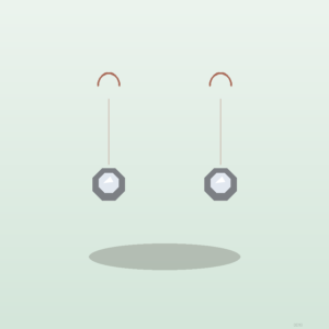 Boucles Pendantes Lune Or rose